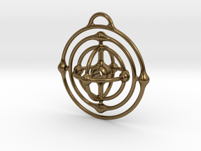 Atom Pendant in Polished Bronze (Interlocking Parts)