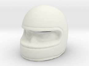 1/[18, 20, 24, 32, 43] Racer Head in Helmet 01 in White Natural Versatile Plastic: 1:24