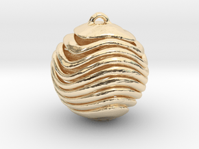 Sliced Sphere Pendant in 14K Yellow Gold