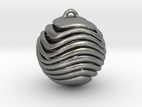 Sliced Sphere Pendant in Natural Silver