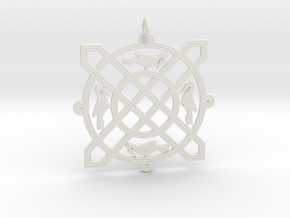 Croatian interlace pendant (+5 leadership) in White Natural Versatile Plastic