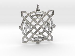 Croatian interlace pendant (+5 leadership) in Natural Silver