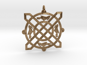Croatian interlace pendant (+5 leadership) in Natural Brass