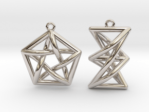 Forbidden Subgraph Earrings in Rhodium Plated Brass