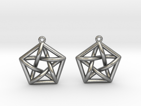 Complete Graph Earrings (K_5) in Natural Silver