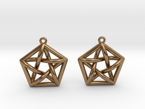 Complete Graph Earrings (K_5) in Natural Brass