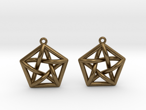 Complete Graph Earrings (K_5) in Natural Bronze