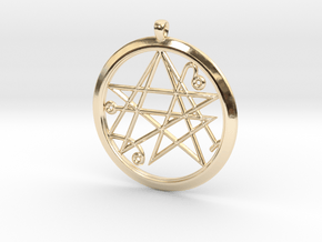 Sigil of the Gates Pendant 4.5cm in 14k Gold Plated Brass