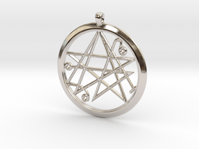 Sigil of the Gates Pendant 4.5cm in Rhodium Plated Brass