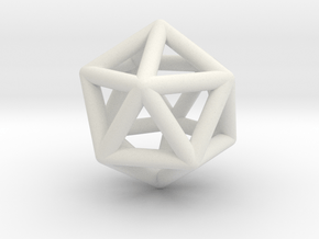 Icosahedron Golden Ratio Pendant in White Natural Versatile Plastic