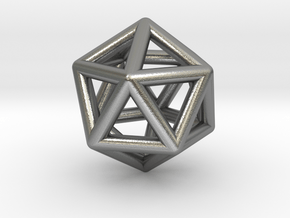 Icosahedron Golden Ratio Pendant in Natural Silver