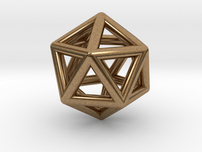 Icosahedron Golden Ratio Pendant in Natural Brass