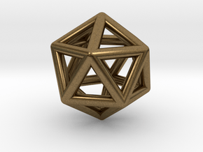 Icosahedron Golden Ratio Pendant in Natural Bronze