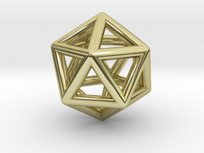 Icosahedron Golden Ratio Pendant in 18k Gold Plated Brass