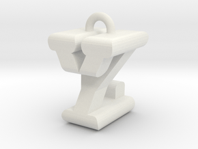 3D-Initial-YZ in White Natural Versatile Plastic
