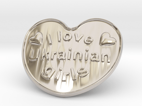I Love Ukrainian Girls in Rhodium Plated Brass
