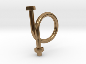 Long Bolt Ring in Natural Brass