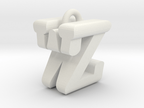 3D-Initial-WZ in White Natural Versatile Plastic