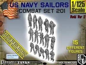 1-125 USN Combat Set 201 in Smooth Fine Detail Plastic