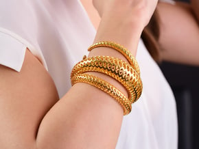 DRAGON Structura, Bracelet. Strong, Bold. in 18k Gold Plated Brass: Extra Small
