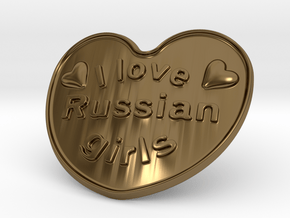 I Love Russian Girls in Polished Bronze