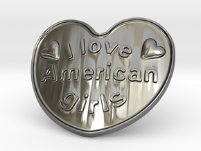 I Love American Girls in Fine Detail Polished Silver