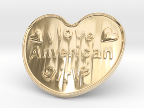 I Love American Girls in 14k Gold Plated Brass