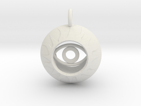 Vesica Eye Sacred Geometry Pendant in White Natural Versatile Plastic