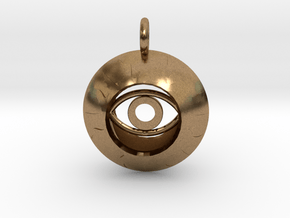 Vesica Eye Sacred Geometry Pendant in Natural Brass