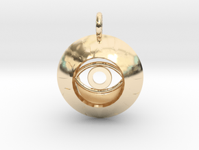 Vesica Eye Sacred Geometry Pendant in 14k Gold Plated Brass