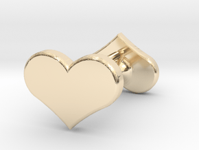 Solid Heart Earings in 14K Yellow Gold