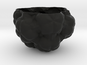 Fractal Flower Pot III in Black Natural Versatile Plastic