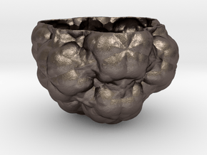 Fractal Flower Pot III in Polished Bronzed Silver Steel