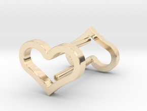 Hollow Heart Earings in 14K Yellow Gold