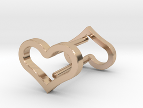 Hollow Heart Earings in 14k Rose Gold Plated Brass