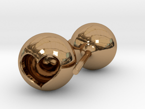 Heart Core Ball Earings in Polished Brass