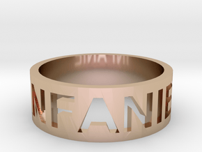 Craved Text Ring in 14k Rose Gold Plated Brass