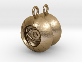 2x Vesica Eye Sacred Geometry Pendant in Polished Gold Steel