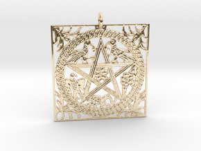 Croatian interlace pendant (+8 intelligence) in 14k Gold Plated Brass