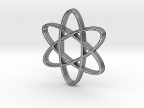 Science Atomic Whirl Pendant in Natural Silver