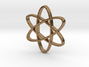 Science Atomic Whirl Pendant in Natural Brass