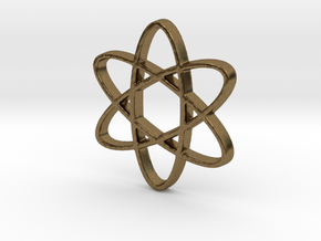 Science Atomic Whirl Pendant in Natural Bronze