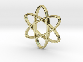 Science Atomic Whirl Pendant in 18k Gold Plated Brass