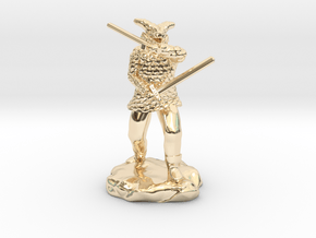 Dragonborn in Scale Mail With Swords and Bow  in 14K Yellow Gold
