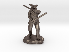 Dragonborn in Scale Mail With Swords and Bow  in Polished Bronzed Silver Steel