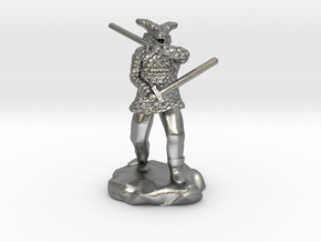 Dragonborn in Scale Mail With Swords and Bow  in Natural Silver