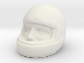 1/[24, 43, 18, 12] Racer Head in Helmet 02 in White Natural Versatile Plastic: 1:12