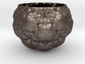 Fractal Flower Pot IV in Polished Bronzed Silver Steel