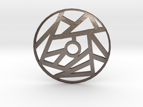 Drop Spindle Whorl--Linear in Polished Bronzed Silver Steel