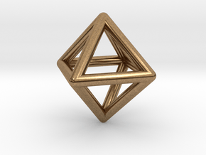Octahedron Triangular Pyramid Pendant in Natural Brass